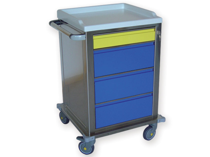 029Modular TROLLEY stainless steel with 1 plus 3 drawers