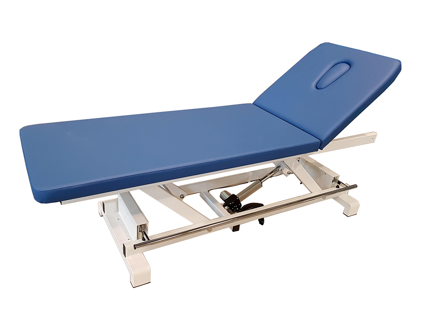 012Electric HEIGHT ADJUSTABLE TREATMENT TABLE with footbar - blue