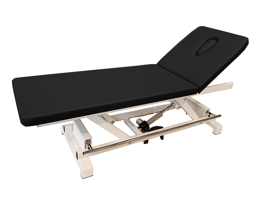 011Electric HEIGHT ADJUSTABLE TREATMENT TABLE with footbar - black