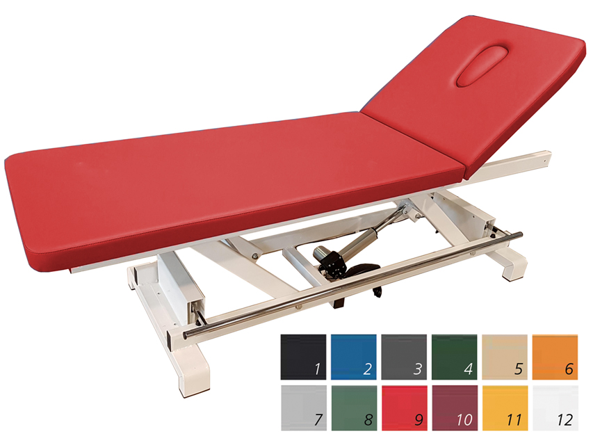 013Electric HEIGHT ADJUSTABLE TREATMENT TABLE with footbar - colour on request
