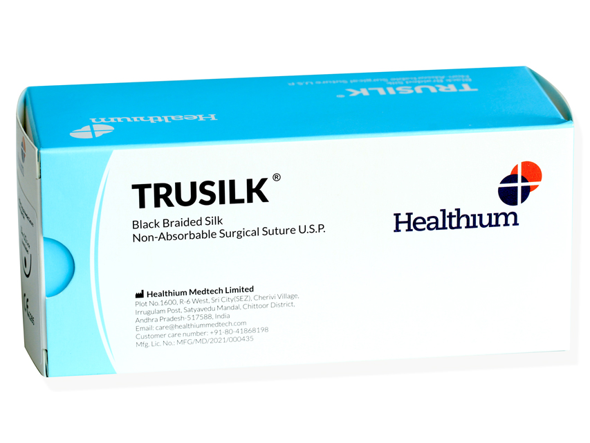 Ķirurģiskais diegs/trusilk/neabsorbējamas, Ķirurģiskais diegs/trusilk/neabsorbējamas 3/0 aplis ,1/2 adata 22mm-45cm/melnas N12