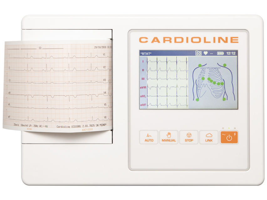 ECG and 24 hours ECG, CARDIOLINE ECG100L FULL (Glasgow +EasyApp) - 5 colour touch screen