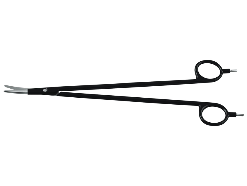 Bipolar and monopolar forceps and cables, BIPOLAR SCISSORS 18 cm - curved