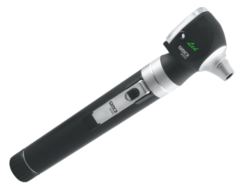 Otoscopes, SIGMA F.O. LED OTOSCOPE 2.5V with rechargeable handle and battery - pouch - black