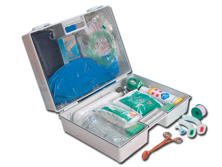 First aid bags, cases and cabinets, GIMA 3 FIRST AID CASE + OXYGEN BOTTLE