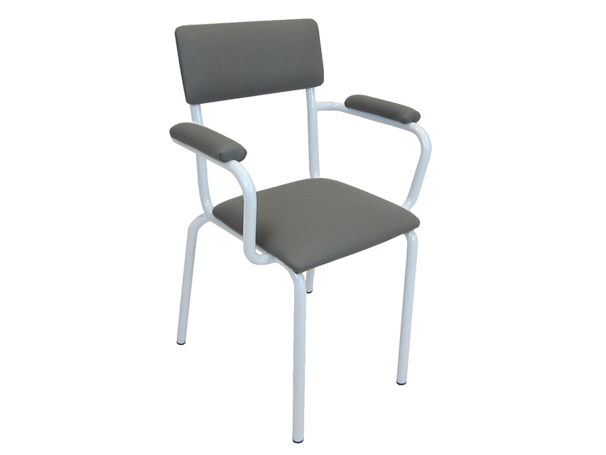 CHAIR - padded seat with armrests - grey