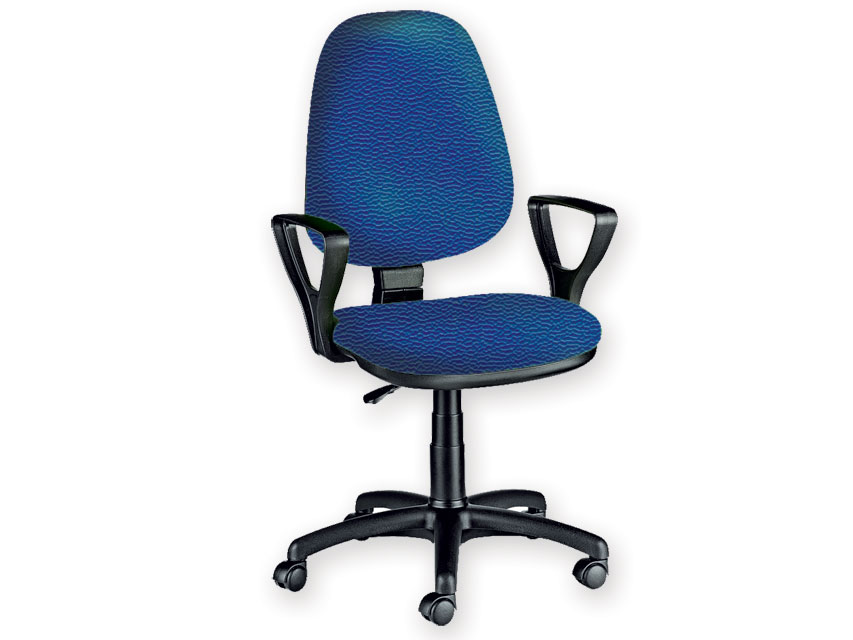 Chairs and stools, CUNEO CHAIR with armrest - leatherette - blue