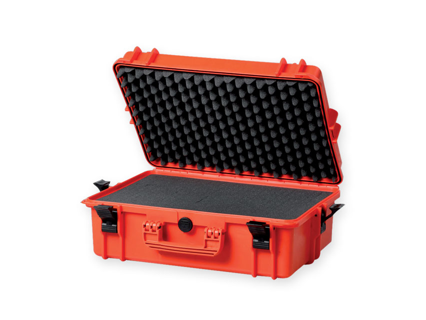 Rigid cases - plastic, aluminium, GIMA CASE 430 with internal foam - orange