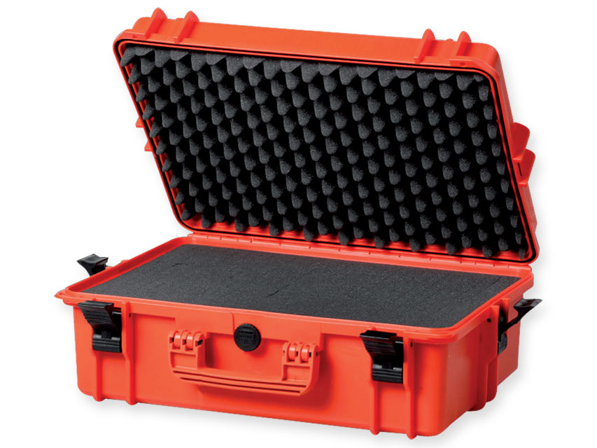 Rigid cases - plastic, aluminium, GIMA CASE 500 with internal foam - orange