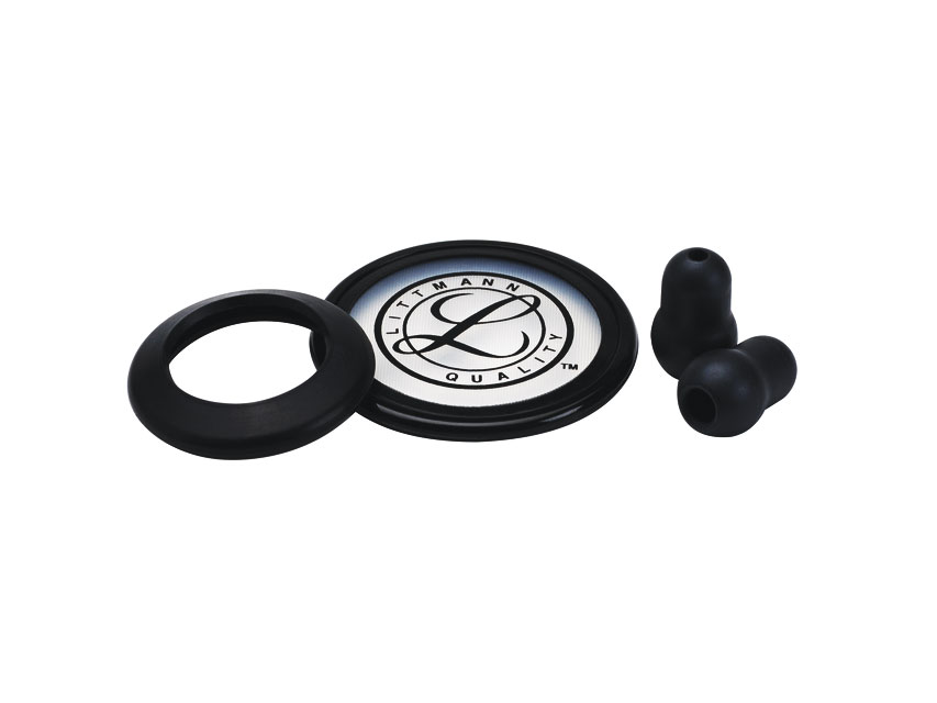 Spare parts for 3M LITTMANN stethoscopes, LITTMANN KIT 40005: DIAPHRAGM and RIM and BELL SLEEVE and EARTIPS for Classic II SE - black - blister