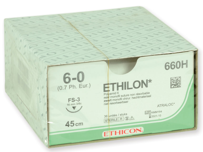 ETHICON ETHILON MONOFILAMENT SUTURES, ETHICON ETHILON MONOFILAMENT SUTURES - gauge 6/0 needle 16 mm