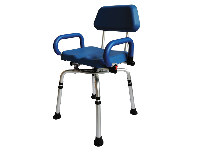 Vannas telpu aprīkojums, ROTATING SHOWER CHAIR with PU backrest and seat - load 136 kg