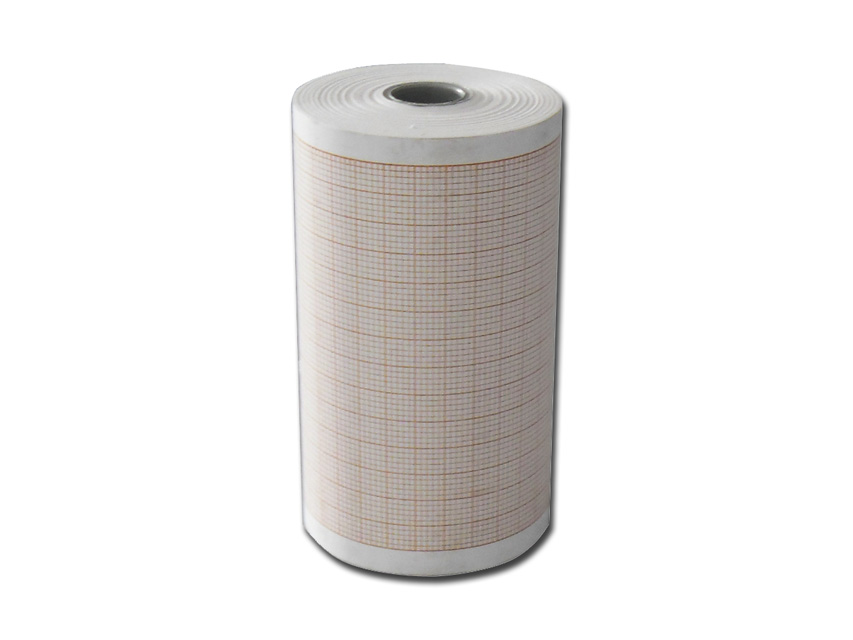 Thermic paper for ECG, ECG thermal paper 80x25 mm x m roll - orange grid