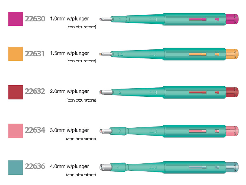 Pancha biopsijas ierīces ar virzuli 2 mm N20