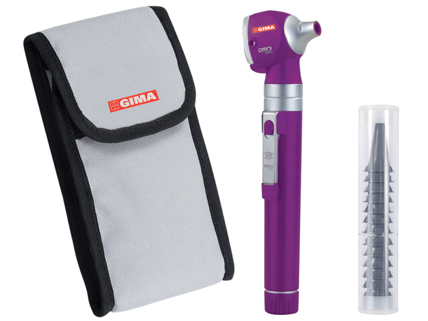 Sigma F.O. OTOSCOPE 2.5V - Xenon-halogen light - pouch - blue, F.O. ksenona-halogēna otoskops Sigma-violets