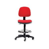 STOOL with backrest and ring- red