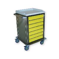 Modular TROLLEY stainless steel with 7 small drawers