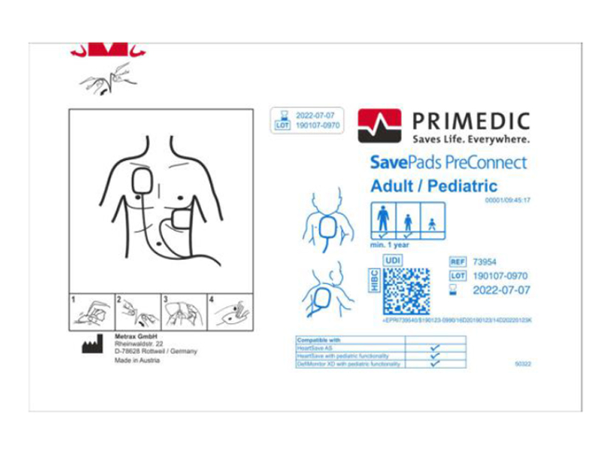 SAVE PADS PRECONNECT elektrodu komplekts N2, SavePads Preconnect elektrodu komplekts defibrilatoriem N2