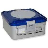 CONTAINER WITH VALVE small h 135 mm - blue - perforated