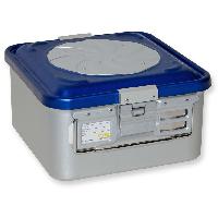 CONTAINER WITH VALVE small h 150 mm - blue - perforated