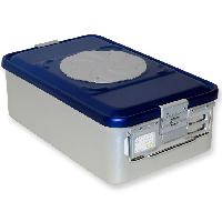 CONTAINER WITH VALVE medium h 150 mm - blue - perforated
