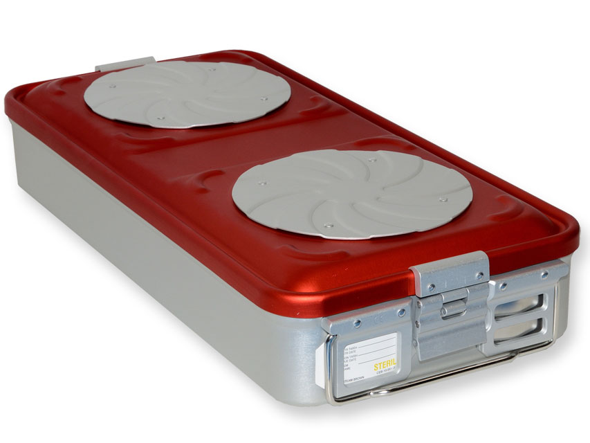 CONTAINER WITH VALVE large - red, Konteineris ar vārstu-liels h 100 mm-sarkans