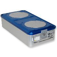 CONTAINER WITH VALVE large h 135 mm - blue - perforated