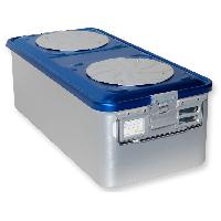 CONTAINER WITH VALVE large h 200 mm - blue - perforated