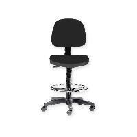 STOOL with backrest and ring - black