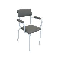 CHAIR - padded seat with armrests - grey