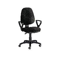 CUNEO CHAIR with armrest - leatherette - black