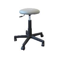 STOOL - padded seat with castors - grey