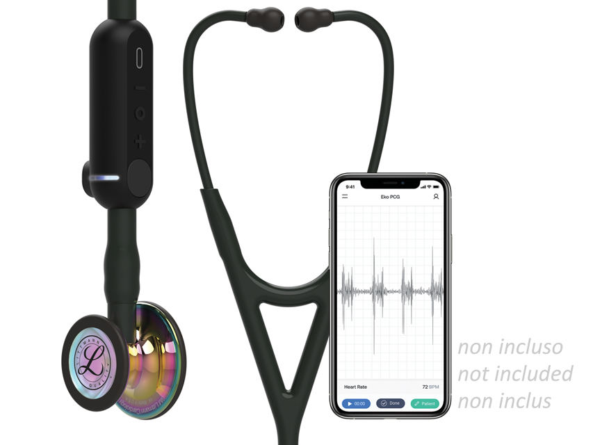 3M LITTMANN CORE digitālais, 3M LITTMANN CORE DIGITAL STETHOSCOPE - 8572 - melns - augstas pulēšanas varavīksnes apdare