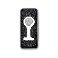 SILICONE NURSE WATCH with aluminium box - round - white