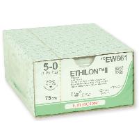 ETHICON ETHILON MONOFILAMENT SUTURES - gauge 5/0 needle 19 mm