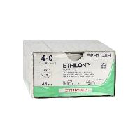 ETHICON ETHILON monofilamentas šuvju materiāls — izmērs 4/0, adata 19 mm