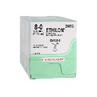 ETHICON ETHILON MONOFILAMENTA ŠUVES - izmērs 8/0 adata 6,5 mm