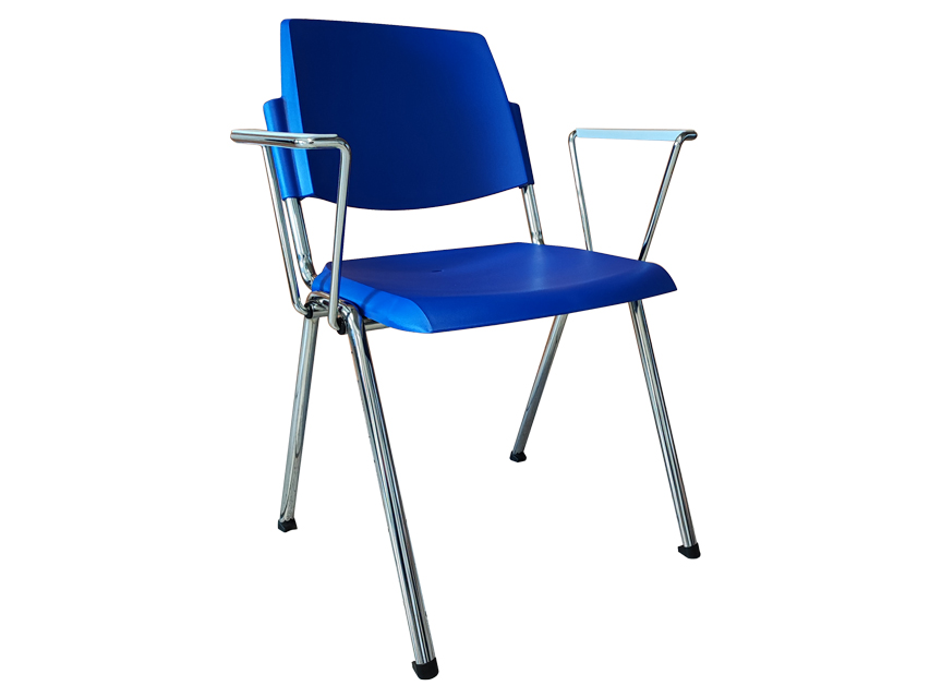 Chairs and stools, STACKABLE CHAIR with arms - blue