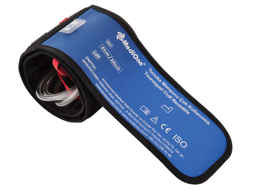 Pneimatiskie un digitālie turniketi, Atkārtoti lietojama vienkameru manžete 24 61x10.2 cm - pieauguša roka L / pieauguša kāja, plāna - pēc izvēles