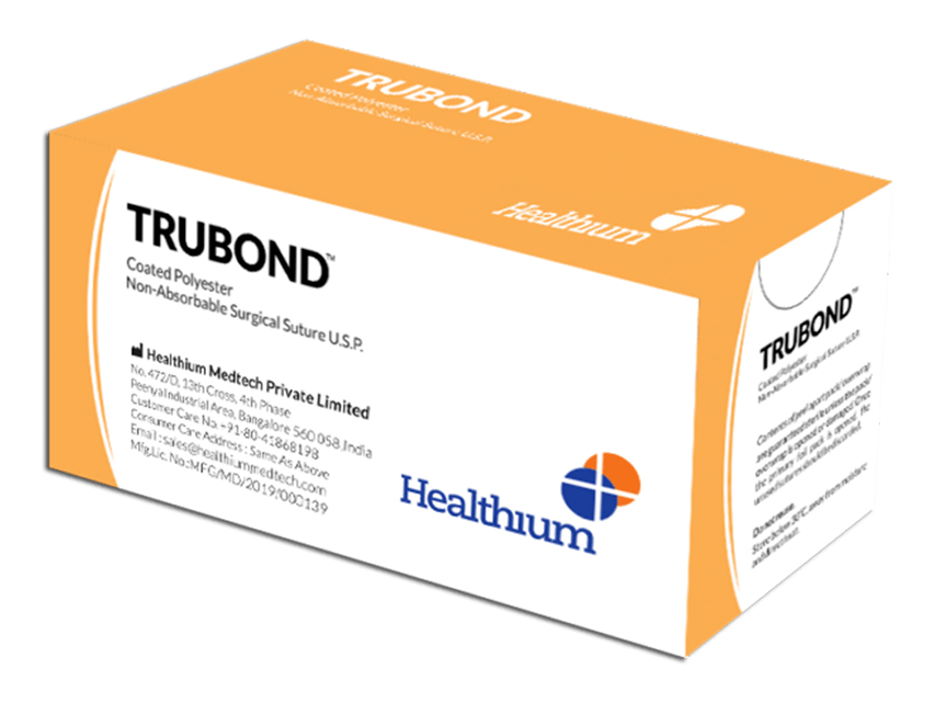 Trubond, TRUBOND neabsorbējama šuve gauge 2, 1/2 apļa adata, 45 mm. 100 cm. zaļš