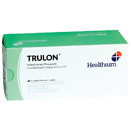 Trulon, TRULON neuzsūcoša šuve izmērs 5/0, 3/8 apļa adata. Adatas garums 16 mm. Šuves garums 70 cm. Krāsa zila