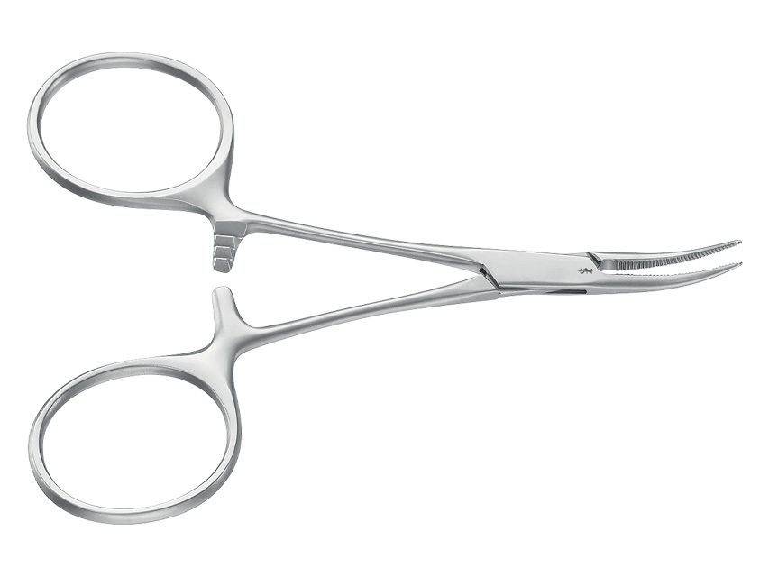 Instrumenti, AESCULAP HARTMANN moskītu hemostātiskas knaibles.Izliektas.10 cm.BH105R