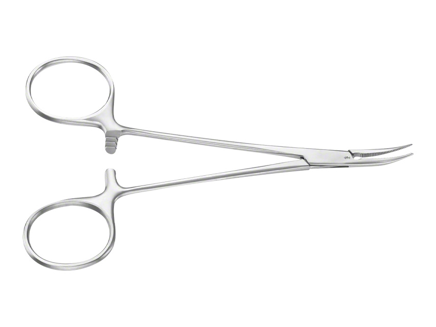 Instrumenti, AESCULAP MICRO-HALSTED hemostātiskās knaibles. Izliektas. 12.5 cm. BH109R