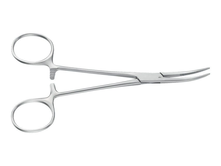 Instrumenti, AESCULAP KELLY hemostātiskās knaibles.Izliektas.Tupas.14 cm.BH135R