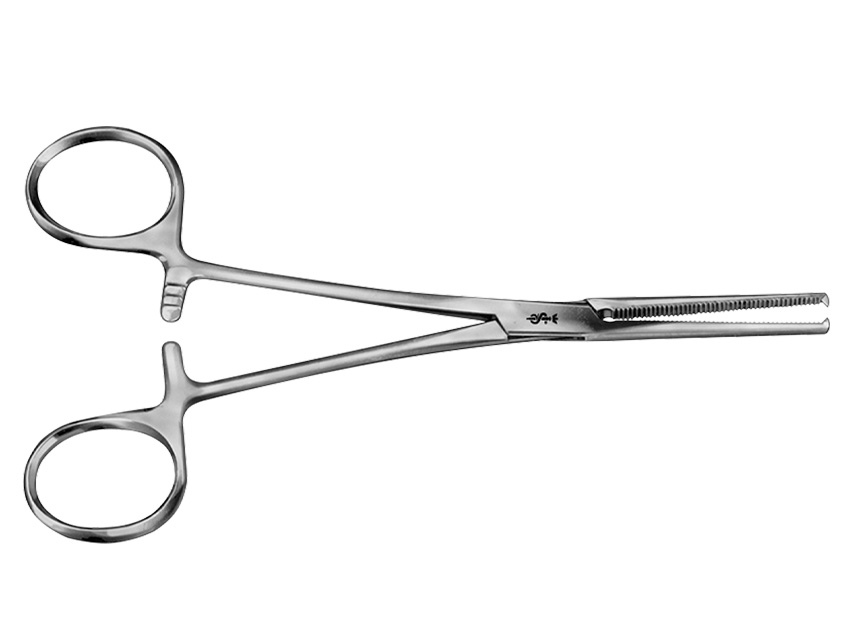 Instrumenti, AESCULAP KOCHER hemostatiskās žņaugas.Taisnas.Ar zobiem 1x2.16 cm.BH642R