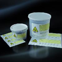 Pašlīmējošās drošības uzlīmes ar simbolu biohazard