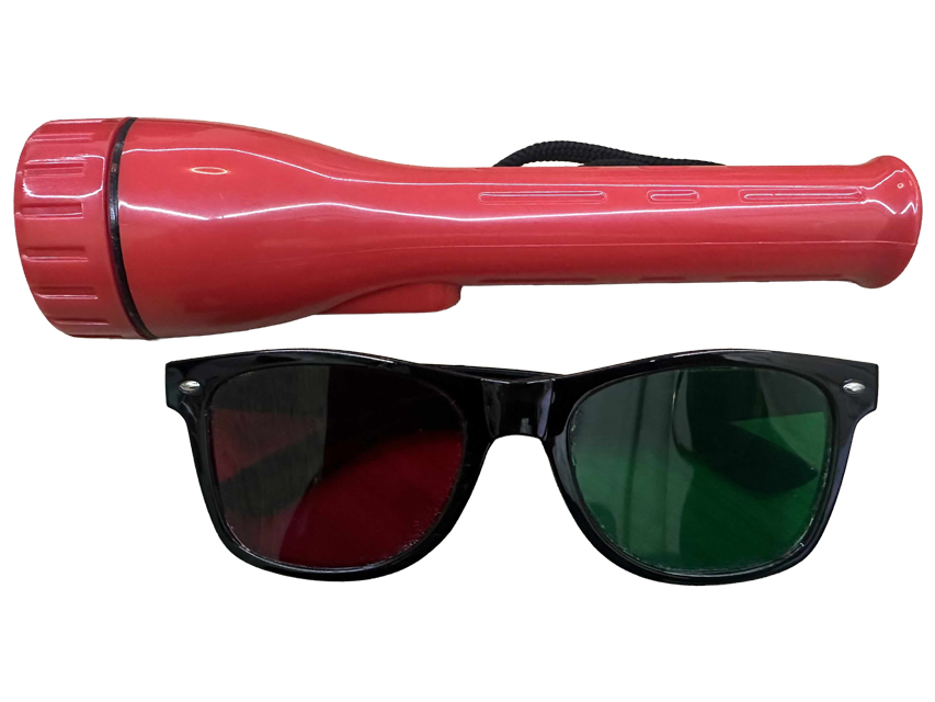 Dažādi testi, Worth krāsu tests ar sarkaniem/zaļiem stikliņiem