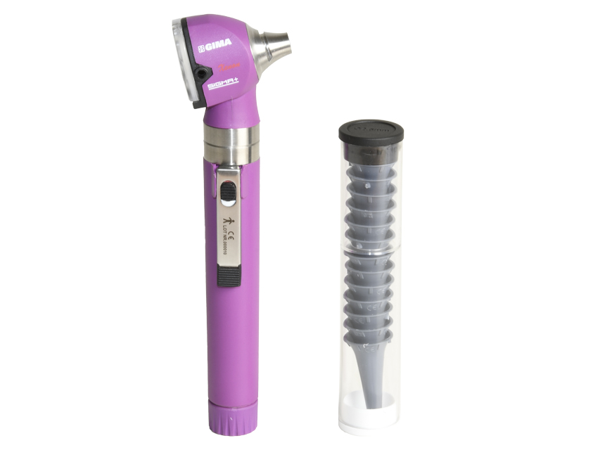 Sigma F.O. OTOSCOPE 2.5V - Xenon-halogen light - pouch - blue, F.O. ksenona-halogēna otoskops Sigma-violets