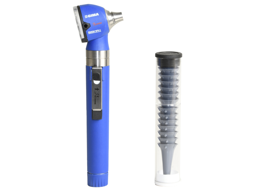 Sigma F.O. OTOSCOPE 2.5V - Xenon-halogen light - pouch - blue, F.O. ksenona-halogēna otoskops Sigma-zils