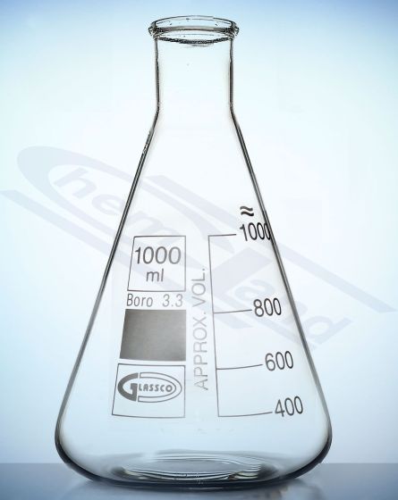 Konusveida kolba ar šauru kakliņu GLASSCO DIN ISO 1773